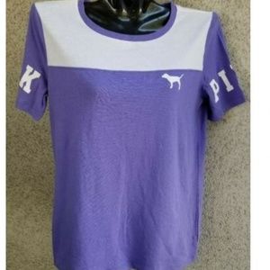 Victoria's Secret Pink Tee Shirt Purple Dog Logo
